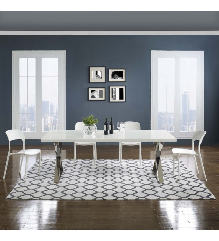 Lida Moroccan Trellis 8x10 Area Rug in Ivory and Charcoal - Lexmod