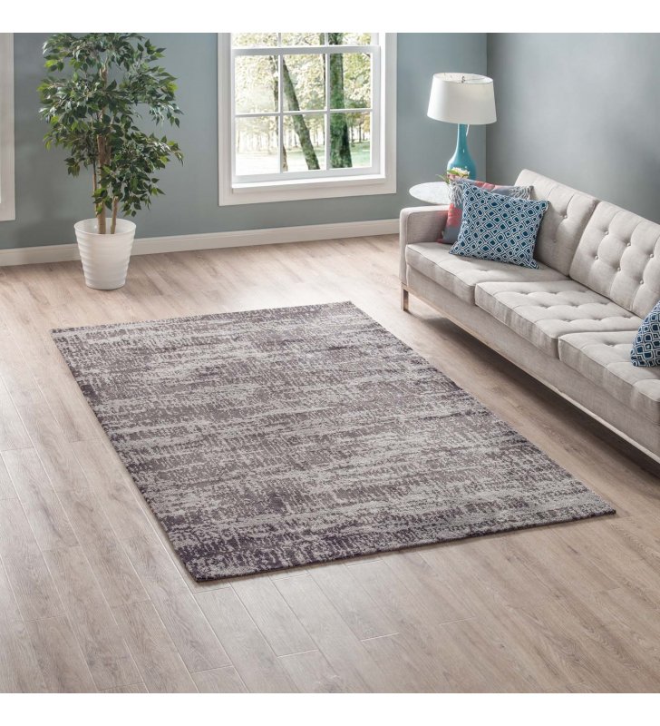Darja Distressed Rustic Modern 5x8 Area Rug in Light and Dark Gray - Lexmod