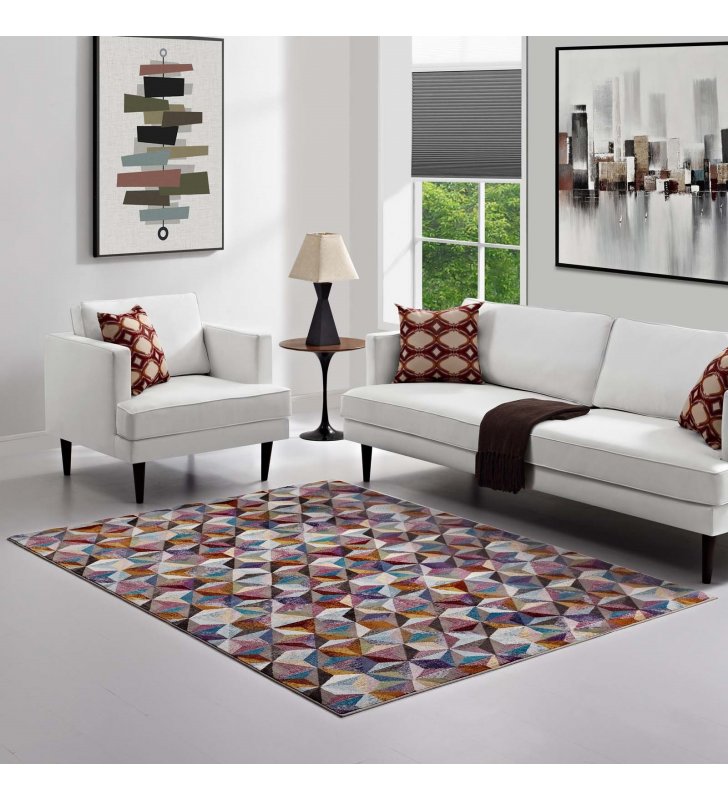 Arisa Geometric Hexagon Mosaic 8x10 Area Rug in Multicolored - Lexmod