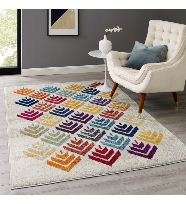 Entourage Florin Abstract Floral 5x8 Area Rug in Multicolored - Lexmod