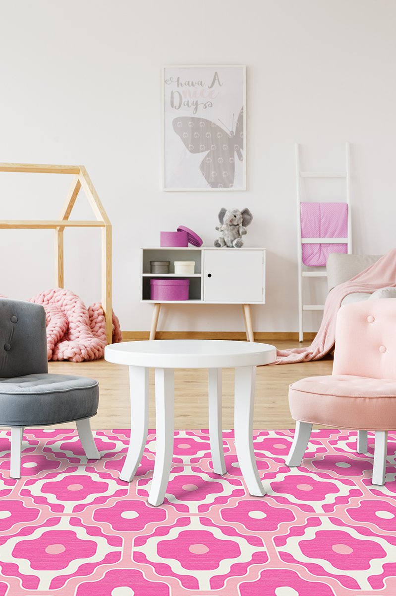Chloe Trellis Fuchsia Pink Rug 3'x5' | Stain-Resistant