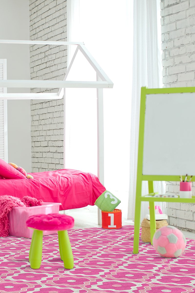 Chloe Trellis Fuchsia Pink Rug 8'x10' | Stain-Resistant