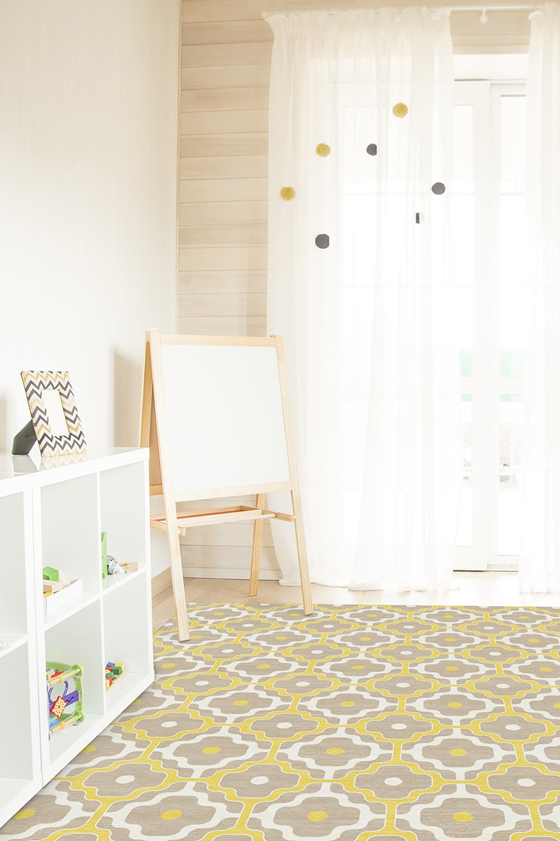 Chloe Trellis Yellow Rug 8'x10' | Stain-Resistant