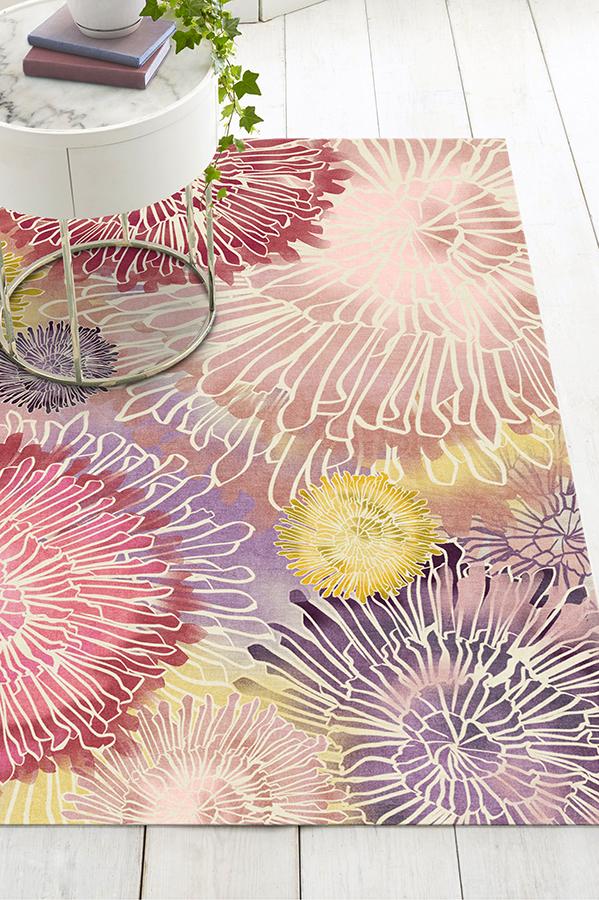 Chrysanthemum Brights Rug 5'x7' | Stain-Resistant