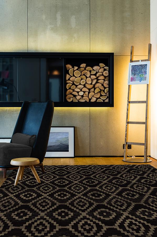 Diamond Trellis Black Rug 8'x10' | Stain-Resistant