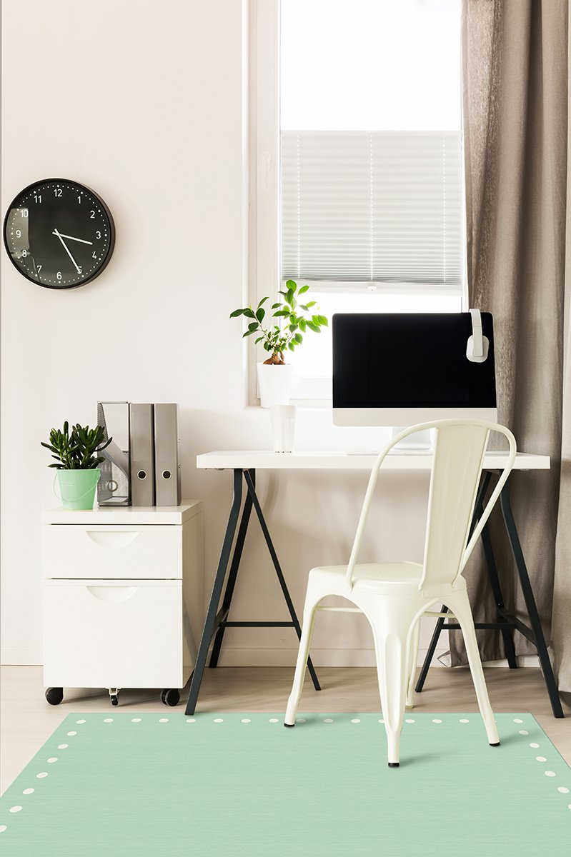 Dot Border Mint Rug 3'x5' | Stain-Resistant