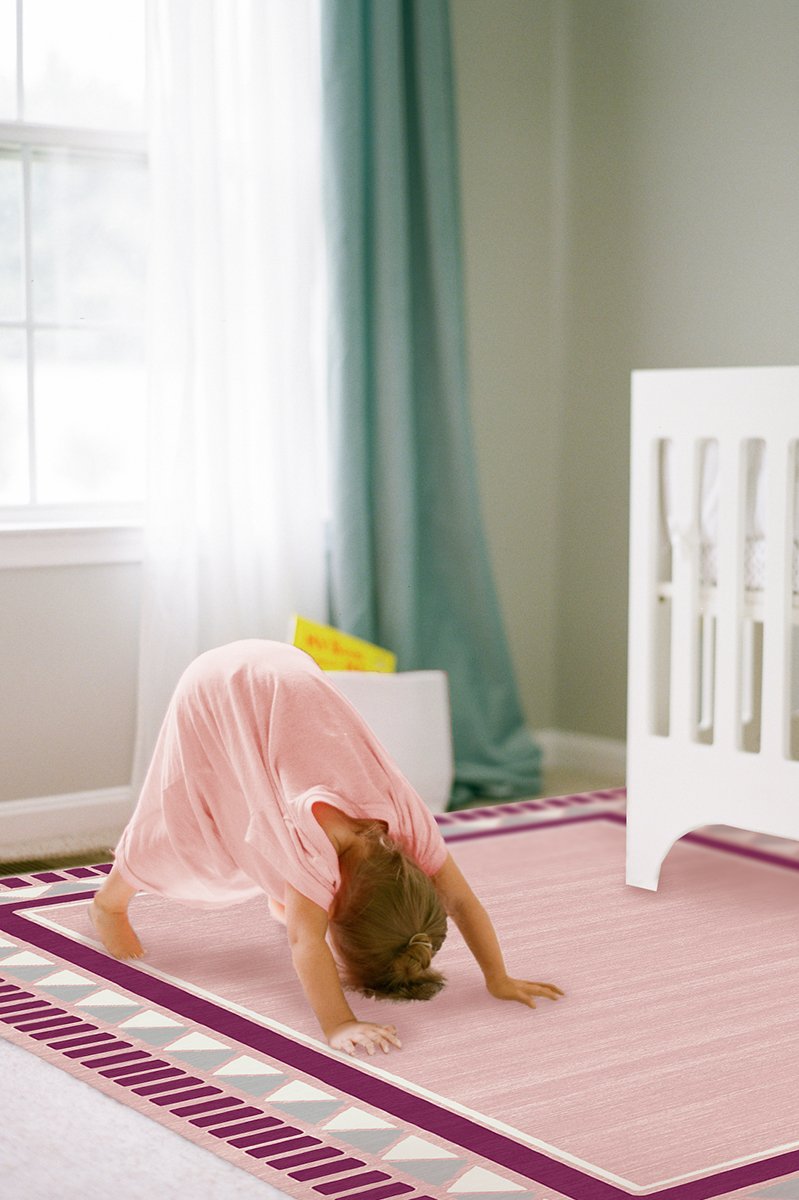Fun Shapes Pink Rug 5'x7' | Stain-Resistant