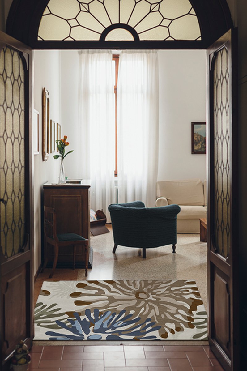 Genevieve Floral Natural Rug 3'x5' | Stain-Resistant