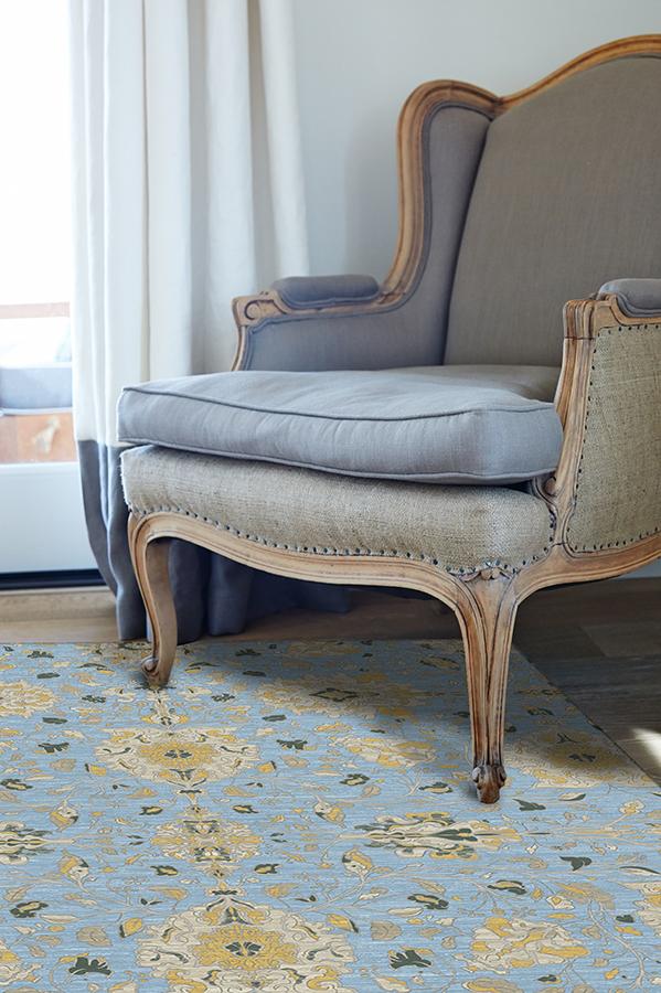 Marie Pale Blue Rug 5'x7' | Stain-Resistant