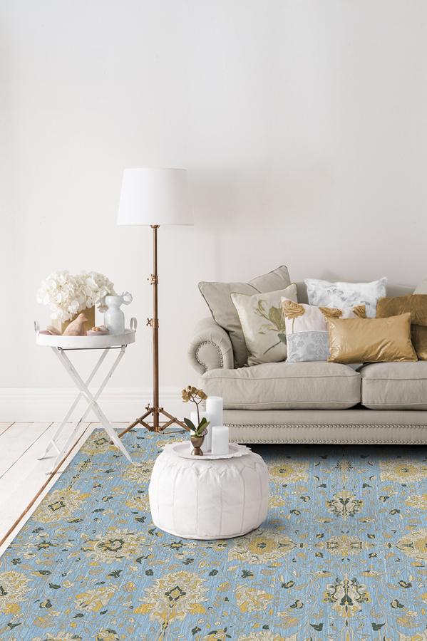 Marie Pale Blue Rug 8'x10' | Stain-Resistant