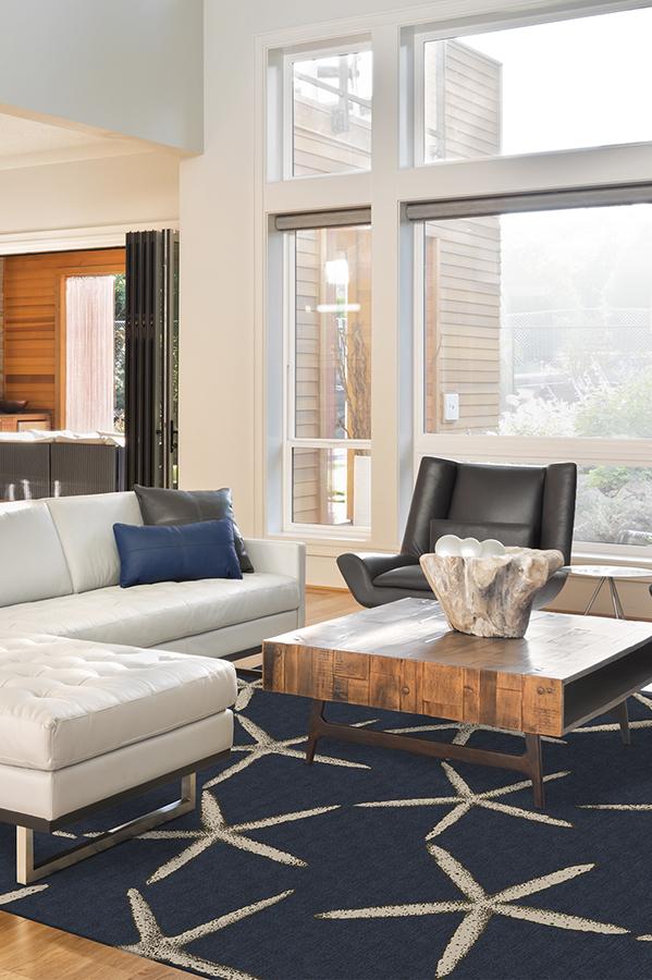 Starfish Navy Rug 8'x10' | Stain-Resistant
