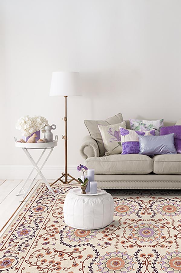 Suzani Purple Rug 8'x10' | Stain-Resistant
