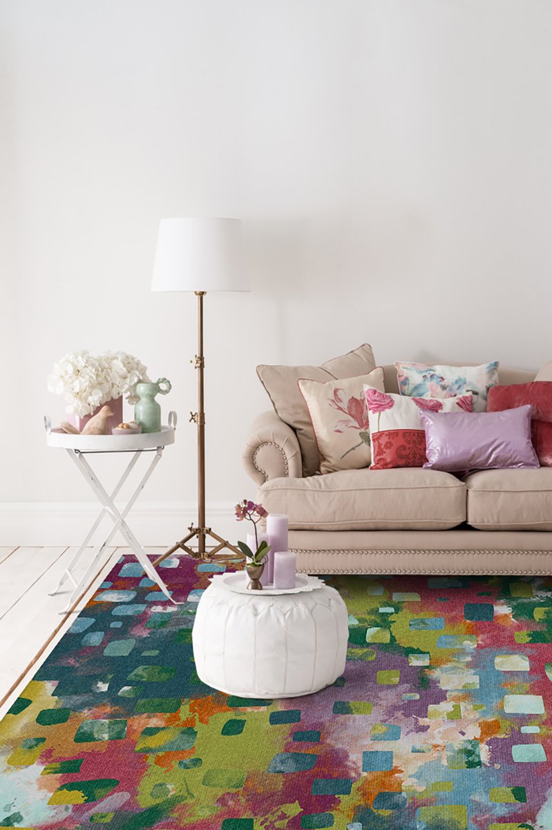 Watercolor Paintwork Multicolor Rug 8'x10' | Stain-Resistant