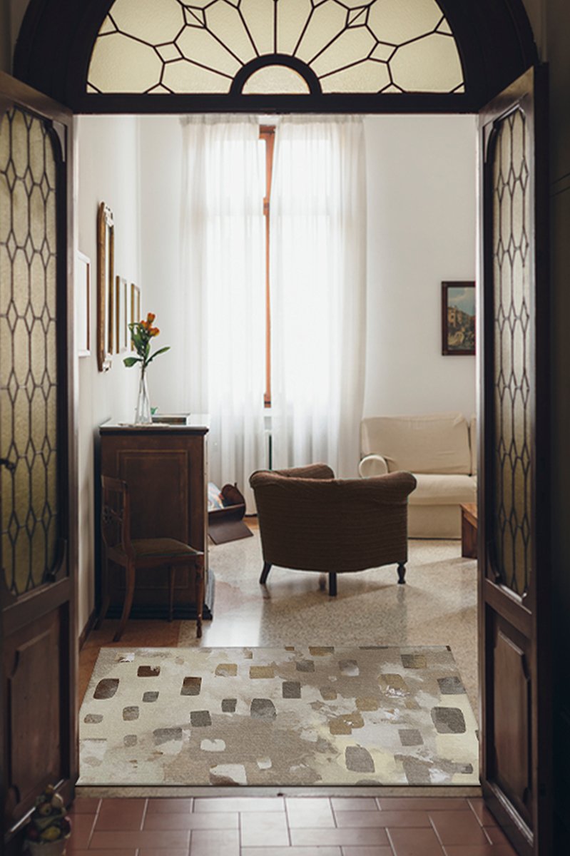 Watercolor Paintwork Neutral Rug 3'x5' | Stain-Resistant