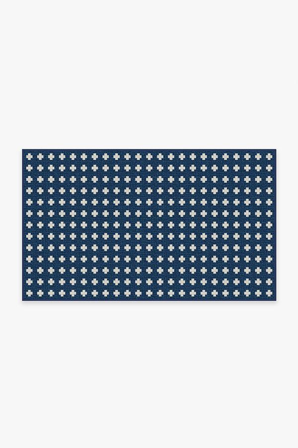 Outdoor Adde Navy Rug 3'x5' | Stain-Resistant