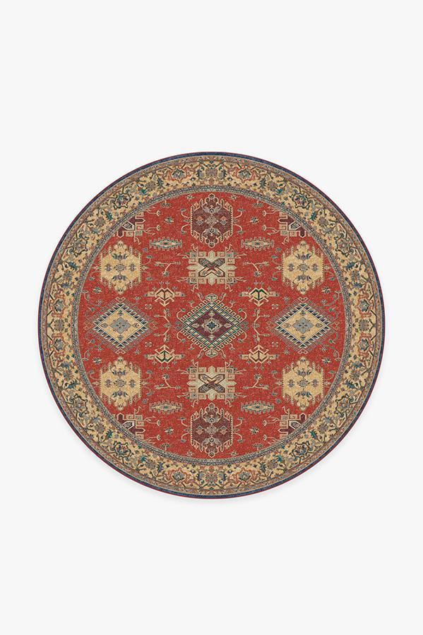 Ademi Paprika Red Rug 6' Round | Stain-Resistant