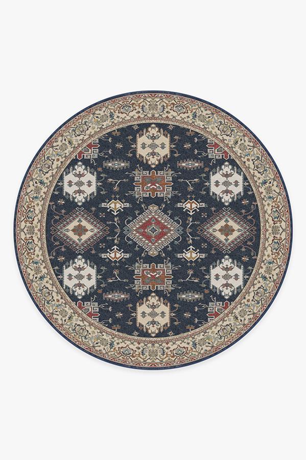 Ademi Royal Blue Rug 8' Round | Stain-Resistant