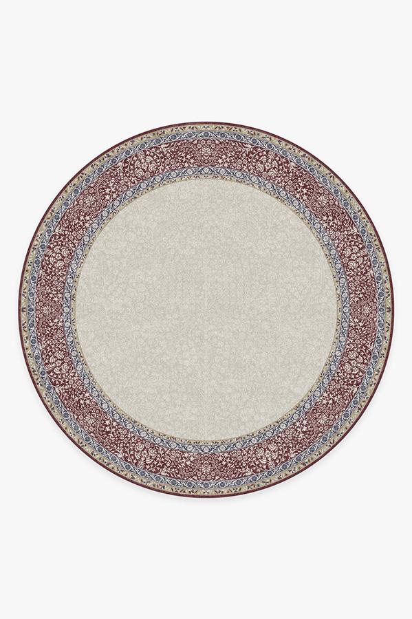 Afshan Burgundy Rug 8' Round | Stain-Resistant