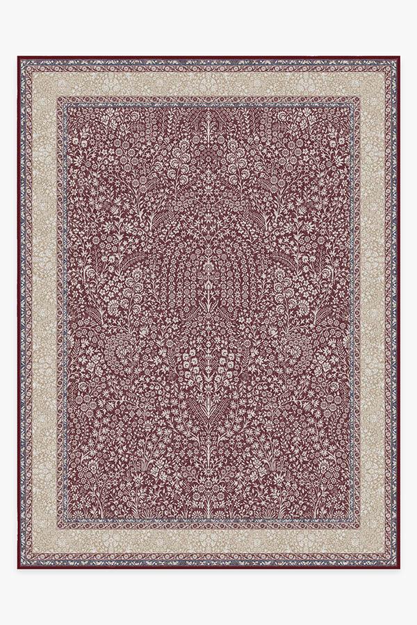 Afshan Merlot Rug 9'x12' | Stain-Resistant