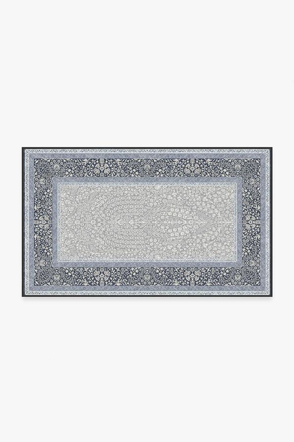 Afshan Steel Blue Rug 3'x5' | Stain-Resistant