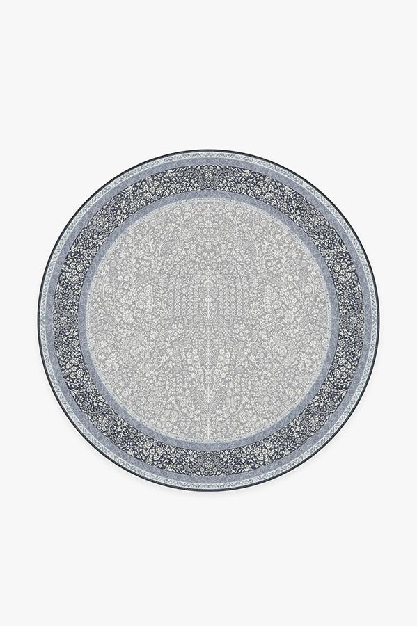 Afshan Steel Blue Rug 6' Round | Stain-Resistant