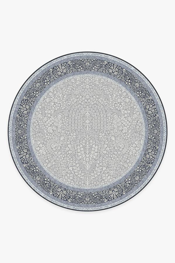 Afshan Steel Blue Rug 8' Round | Stain-Resistant