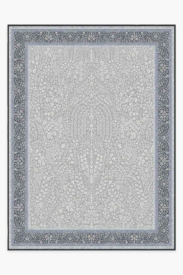 Afshan Steel Blue Rug 9'x12' | Stain-Resistant