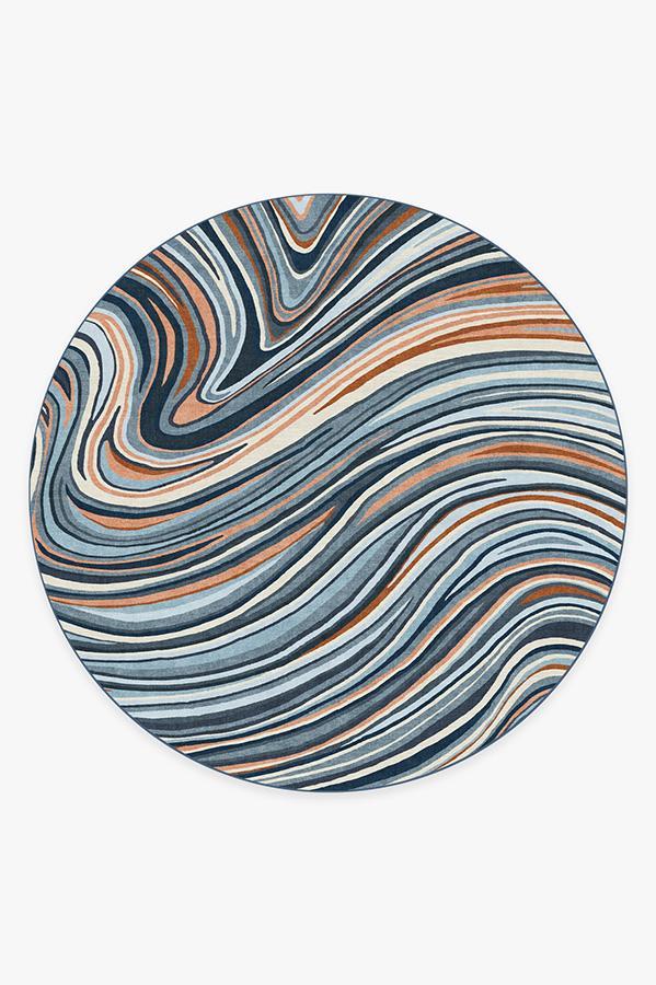 Agate Arctic Blue Rug 8' Round | Stain-Resistant