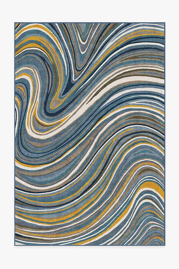 Agate Golden Azure Rug 6'x9' | Stain-Resistant