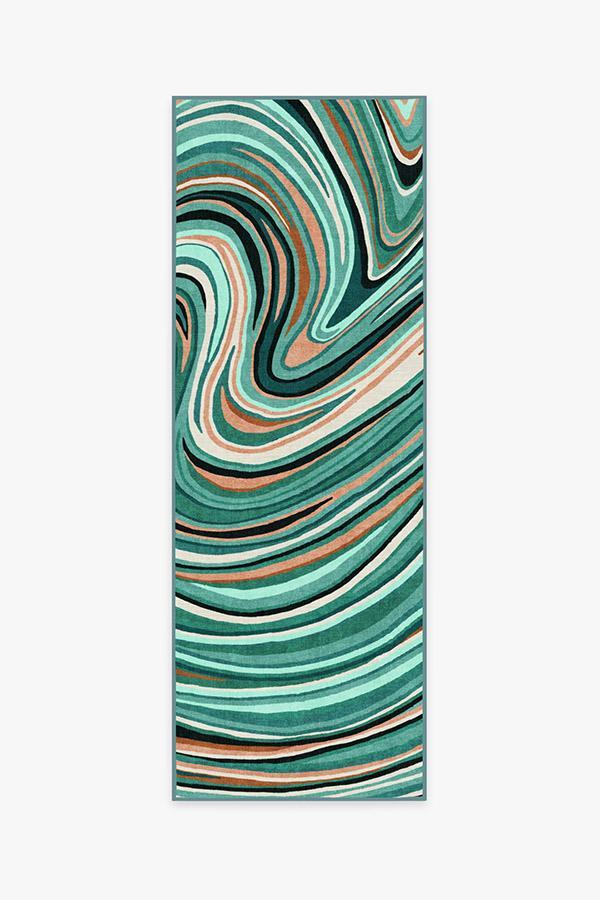 Agate Turquoise Rug 2.5'x10' | Stain-Resistant