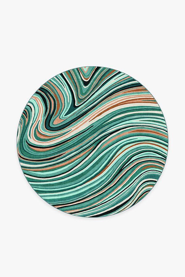 Agate Turquoise Rug 6' Round | Stain-Resistant