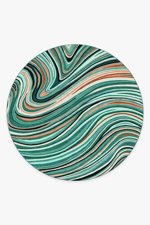 Agate Turquoise Rug 8' Round | Stain-Resistant