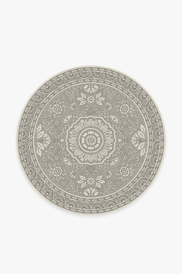 Almana Black & White Rug 6' Round | Stain-Resistant