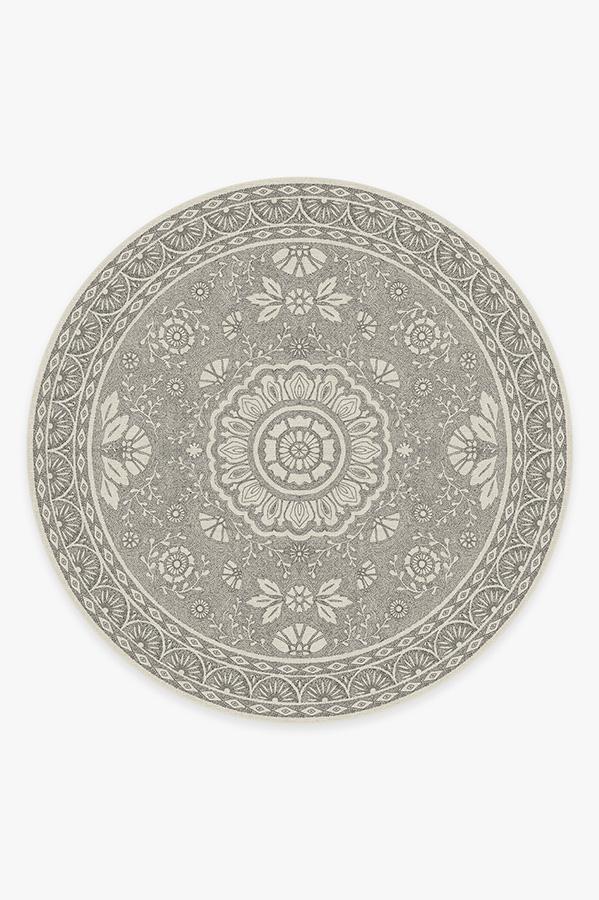 Almana Black & White Rug 8' Round | Stain-Resistant