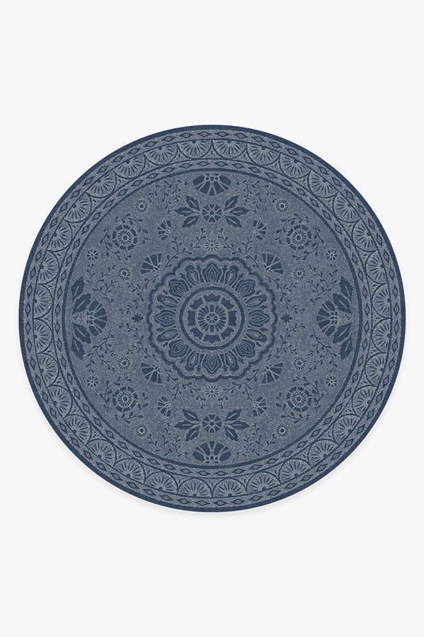 Almana Cobalt Blue Rug 8' Round | Stain-Resistant