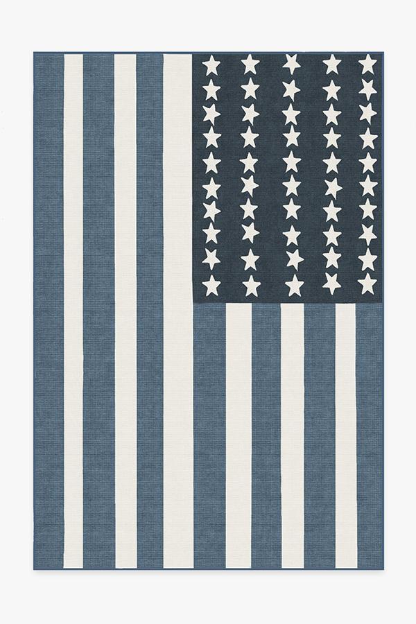 American Flag Blue Rug 6'x9' | Stain-Resistant