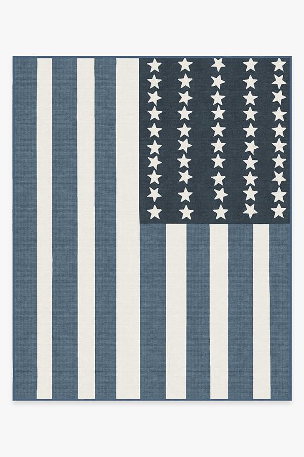 American Flag Blue Rug 8'x10' | Stain-Resistant