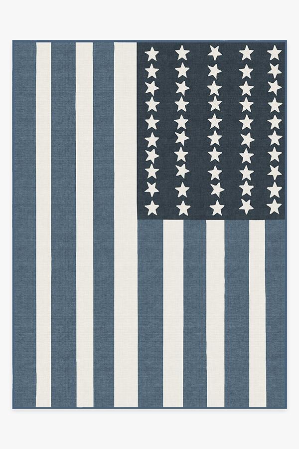 American Flag Blue Rug 9'x12' | Stain-Resistant