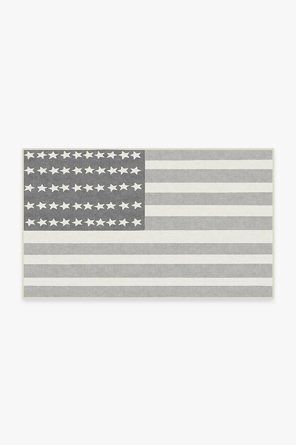 American Flag Grey Rug 3'x5' | Stain-Resistant