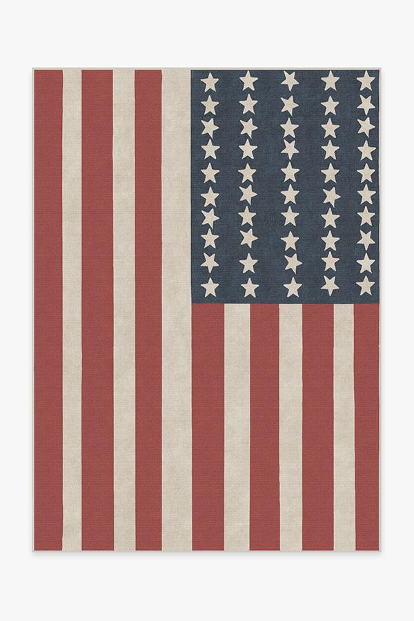 American Flag Red Rug 5'x7' | Stain-Resistant