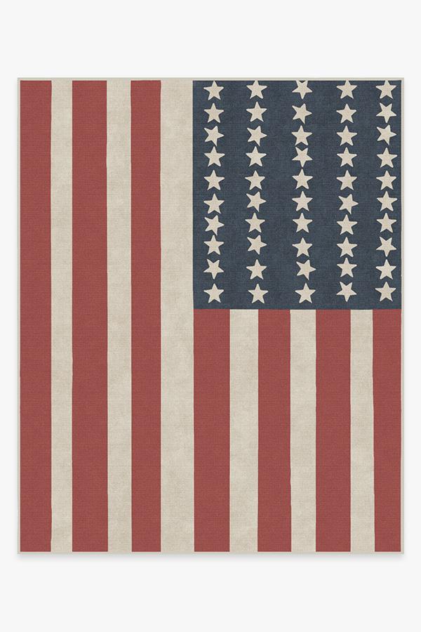 American Flag Red Rug 8'x10' | Stain-Resistant