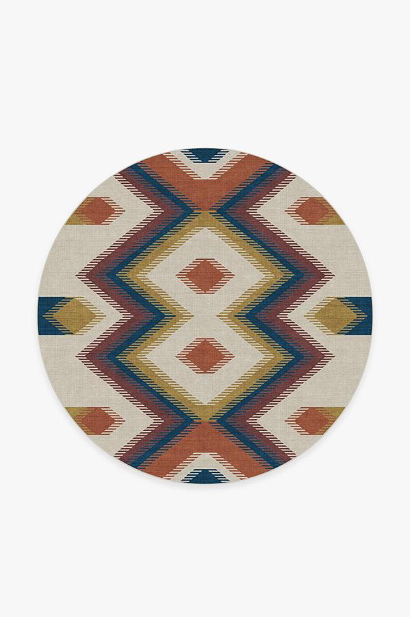 Anza Polychrome Rug 6' Round | Stain-Resistant