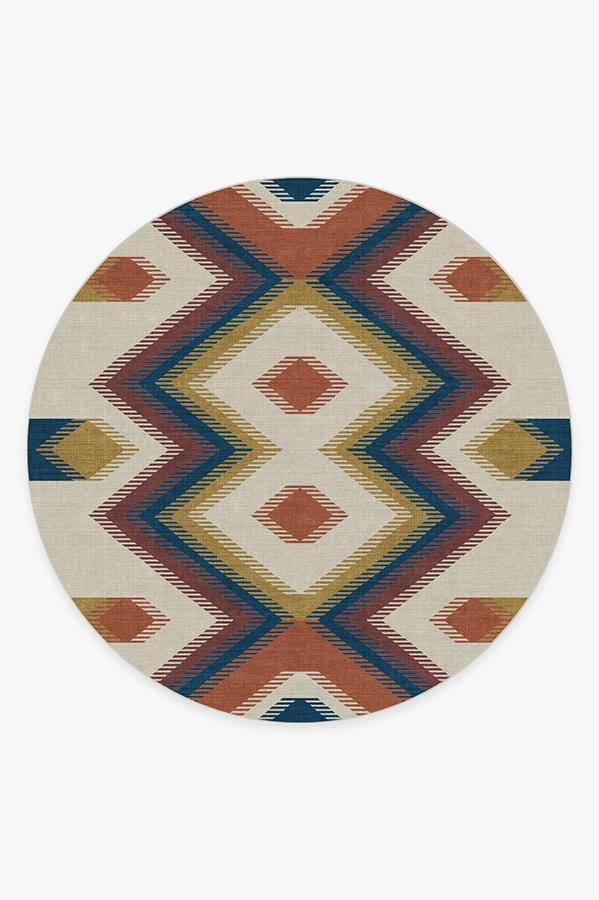 Anza Polychrome Rug 8' Round | Stain-Resistant