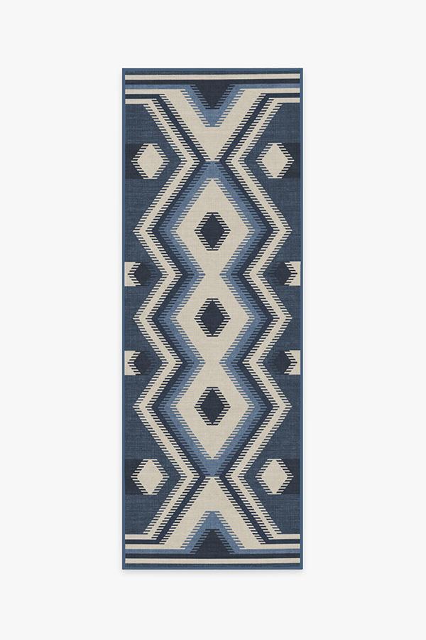 Anza Slate Blue Rug 2.5'x7' | Stain-Resistant