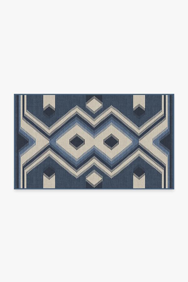 Anza Slate Blue Rug 3'x5' | Stain-Resistant