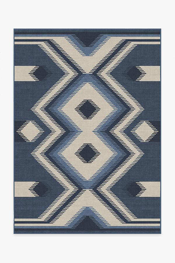 Anza Slate Blue Rug 5'x7' | Stain-Resistant