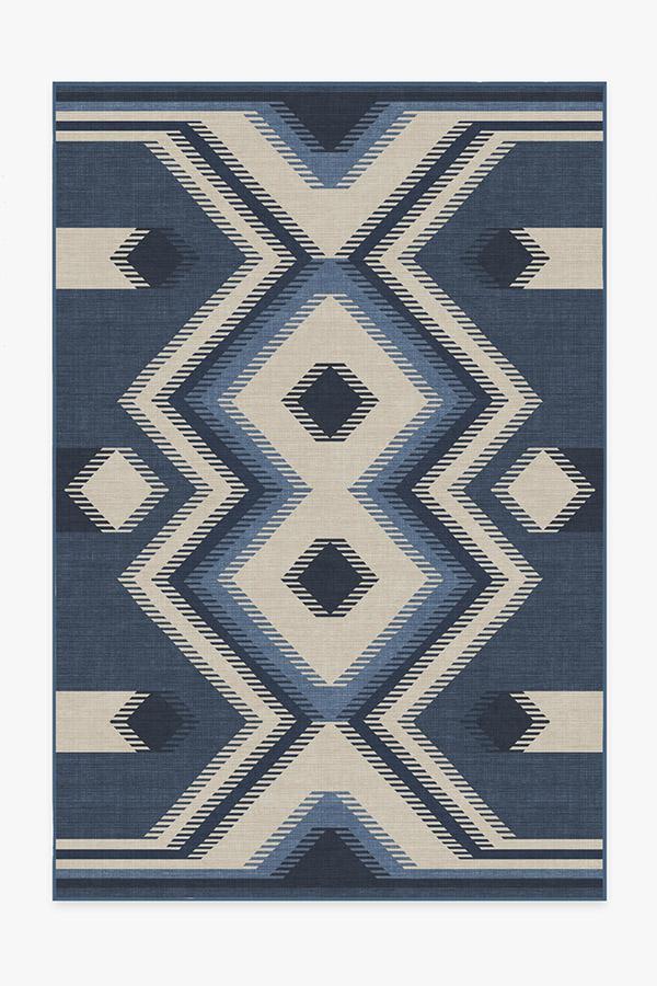 Anza Slate Blue Rug 6'x9' | Stain-Resistant
