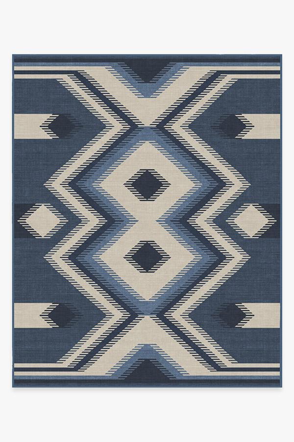 Anza Slate Blue Rug 8'x10' | Stain-Resistant
