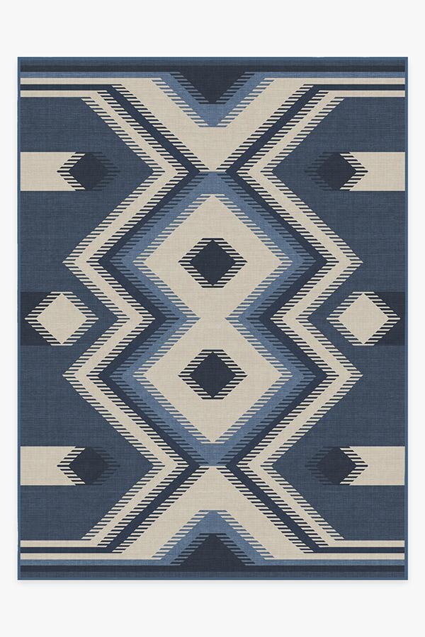 Anza Slate Blue Rug 9'x12' | Stain-Resistant