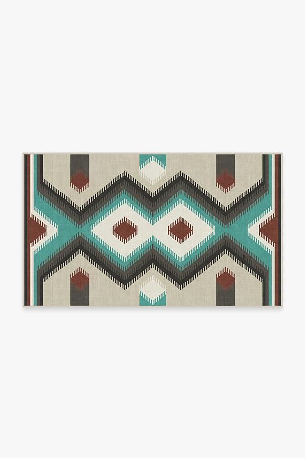 Anza Turquoise Rug 3'x5' | Stain-Resistant